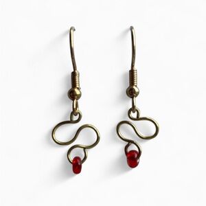 Elegant Gold Infinity Earrings with Red Accents
